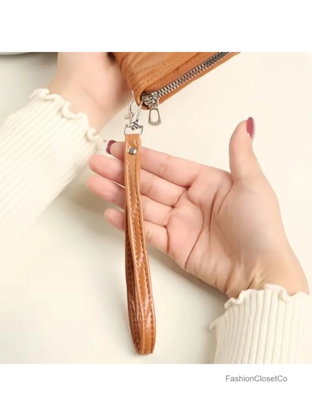 Large Capacity RFID Blocking Vegan Leather Wristlet Wallet Clutch Purse